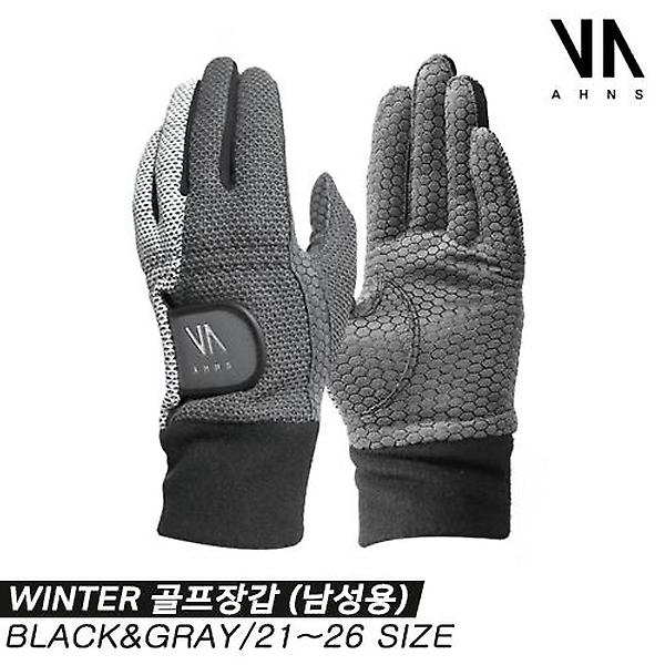  [안스골프정품]2022 안스 윈터(WINTER) 합피 골프장갑 [블랙&그레이][남성용/양손착용]