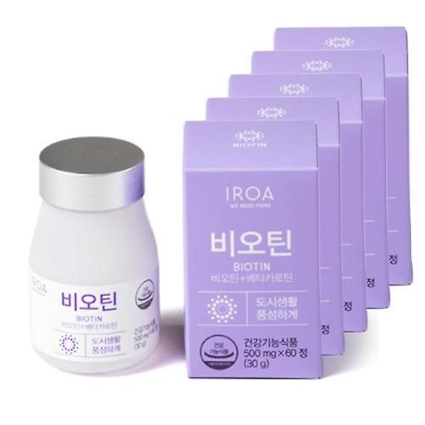  이로아 비오틴 (500mg x 60정) 5병 - 영양제