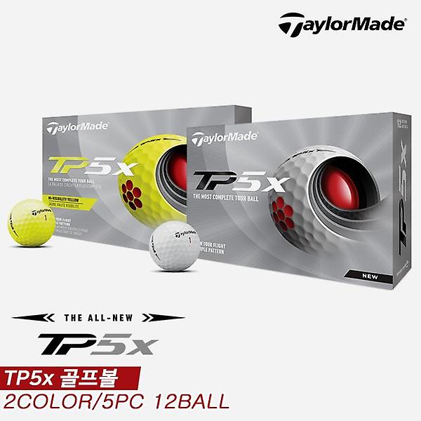  [테일러메이드코리아정품]2021 테일러메이드 TP5x 골프볼/골프공[남여공용][5피스 12알][화이트/옐로우]