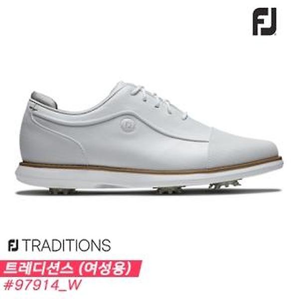  2022 풋조이 FJ 트레디션스(FJ TRADITIONS) 골프화[97914/W/화이트+화이트+화이트][여성용][10mm작게]