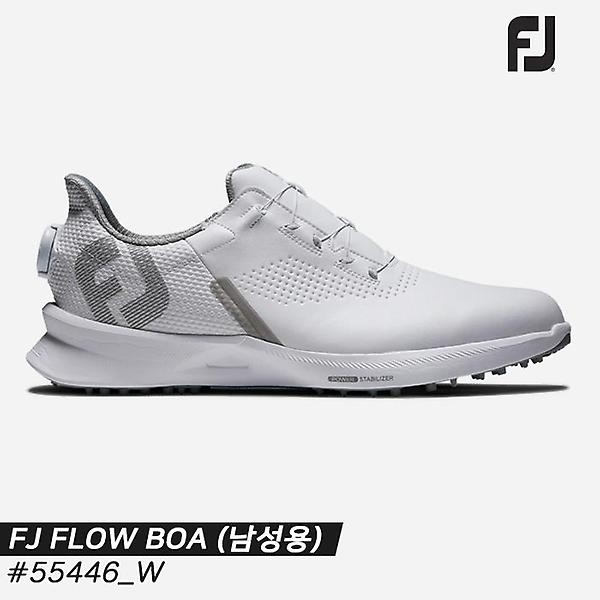  2022 풋조이 FJ 플로우(FJ FLOW) 스파이크리스 보아 남성골프화 55446/W/화이트화이트블루제이/10mm 큼