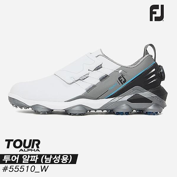  2022 풋조이 투어 알파(TOUR ALPHA) 보아 골프화[55510/W/화이트+그레이+블루][남성용][10mm작게]