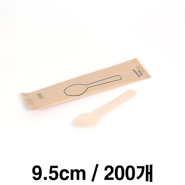  나무스푼 9.5cm 개별 포장 200개