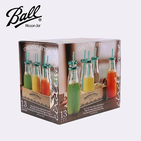  볼 메이슨자 에메랄드 밀크보틀 13p 세트 15oz(420ml)