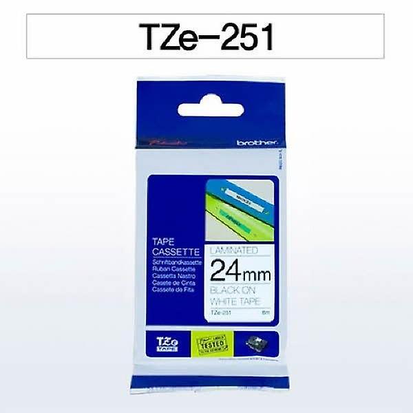  브라더 테이프카트리지 TZe 251 24mm 흰색 흑색문자