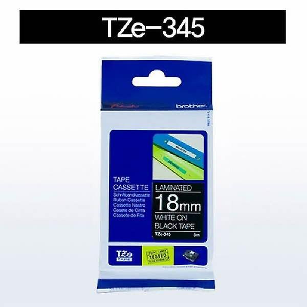  브라더 테이프카트리지 TZe 345 18mm 흑색 흰색문자