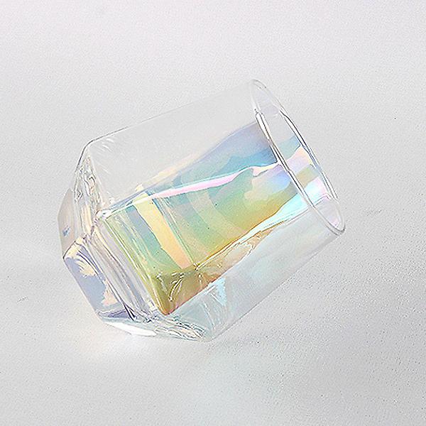  홀로그램 유리컵 육각컵 300ml / 오로라 글라스