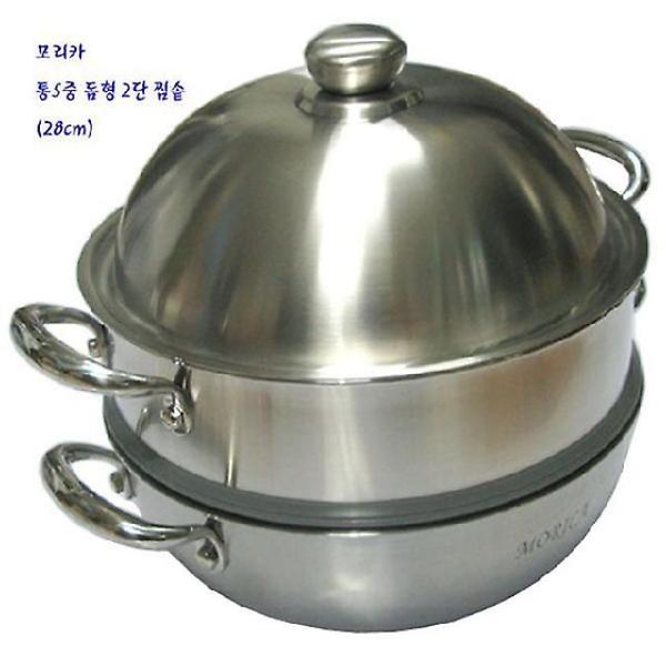  모리카 찜솥 2단 스텐 찜기 인덕션 찜통 냄비 28cm