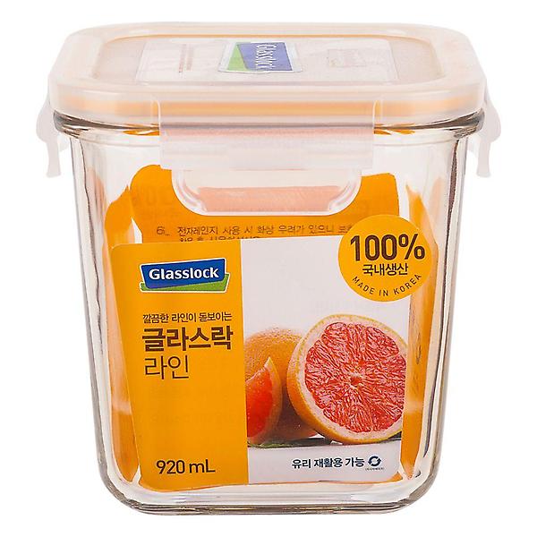  글라스락 정사각 유리 밀폐 용기 세로가 긴 920ml