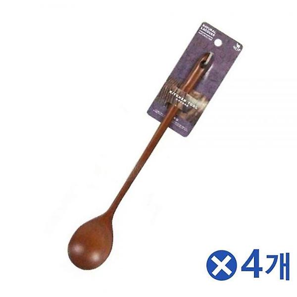  원목 롱 옻칠 볶음주걱x4개 요리용숟가락 요리용수저