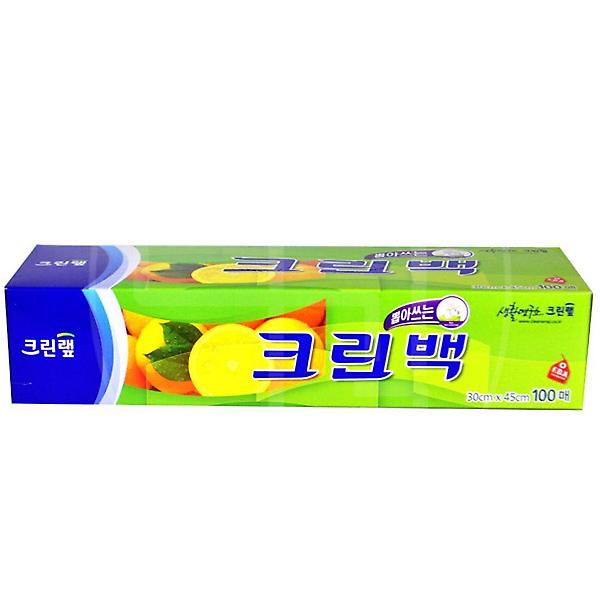  크린랩 크린백 30x45cmx100매 크린팩 비닐백 봉투