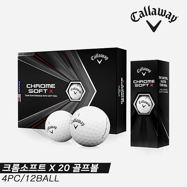  [한국캘러웨이골프 정품]2020 CHROME SOFT X(크롬소프트20 X) 골프볼 [4피스/12알][화이트]