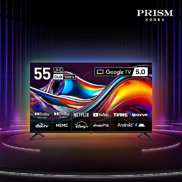  [25년형] 프리즘 55인치 국내최초 구글5.0 스마트TV DLG120Hz 패널 2년 무상 / CP55G5