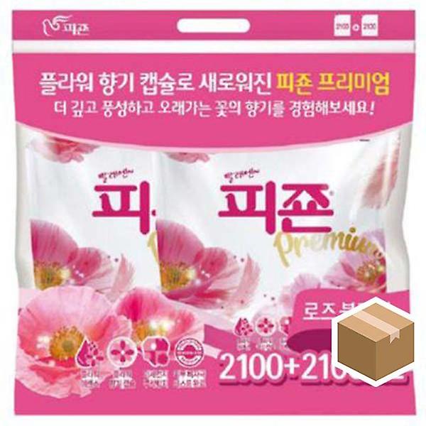  피죤 섬유유연제 핑크로즈 2100ml x 8입