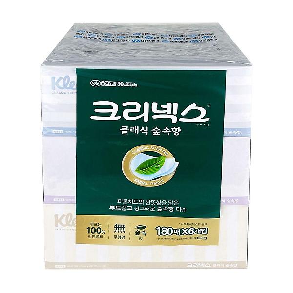  크리넥스 클래식 숲속향 각티슈 180매 x 6입 - O