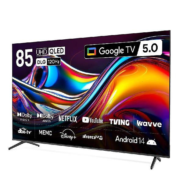  프리즘 CP85G5Q 215cm 구글5.0 스마트 4K QLED TV 120Hz 프리핫키 지원